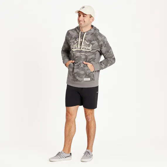 Life is Good Men's Positive Ballyard Script Simply True Fleece Hoodie