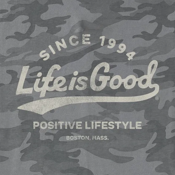 Life is Good Men's Positive Ballyard Script Simply True Fleece Hoodie