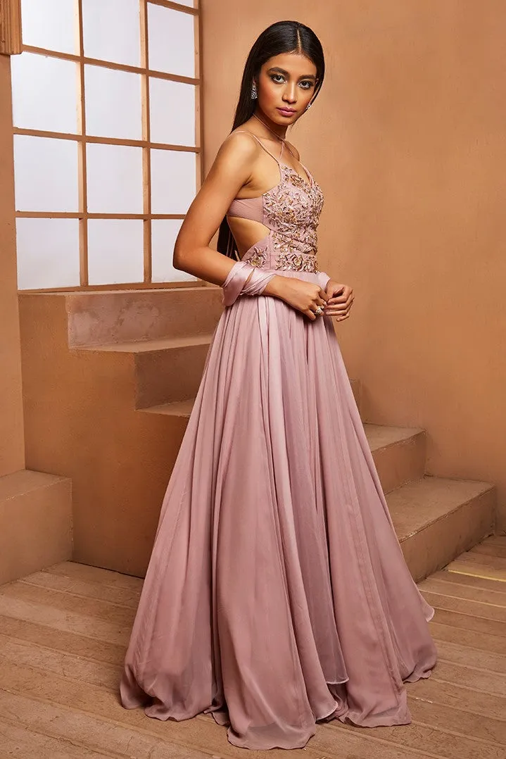 LILAC EMBELLISHED ANARKALI