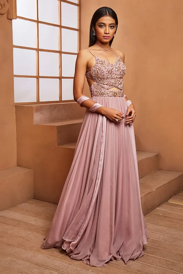 LILAC EMBELLISHED ANARKALI