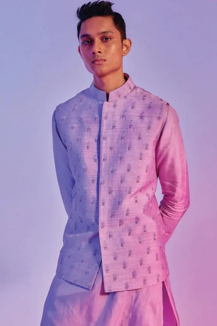 LILAC INTRICATE EMBELLISHED BUNDI