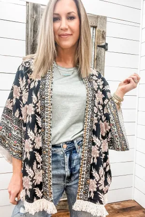 Lined Embellished Kimono