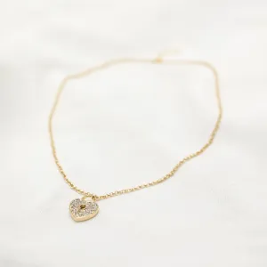 Lock Up Rhinestone Necklace