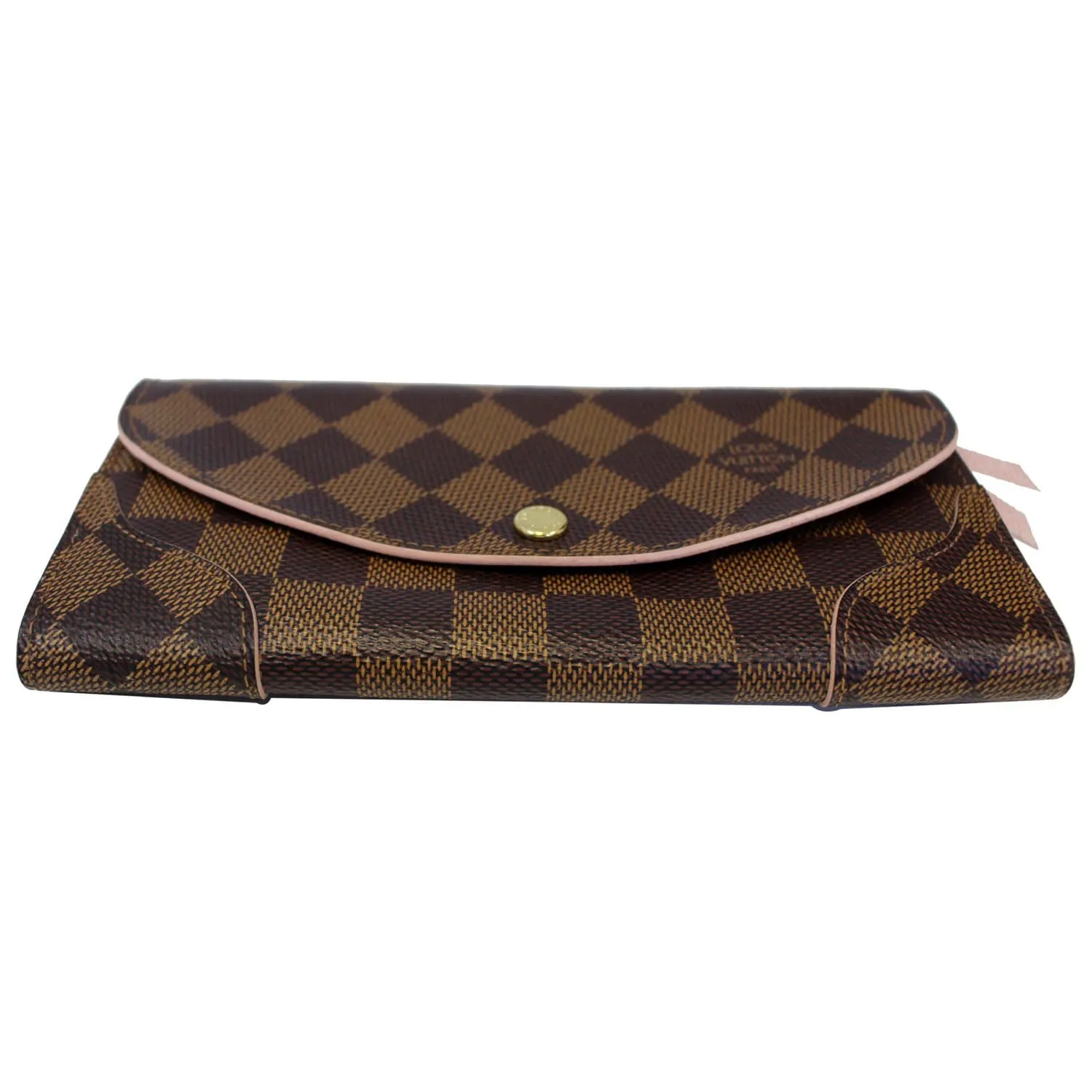 LOUIS VUITTON Caissa Damier Ebene Wallet Rose Ballerine
