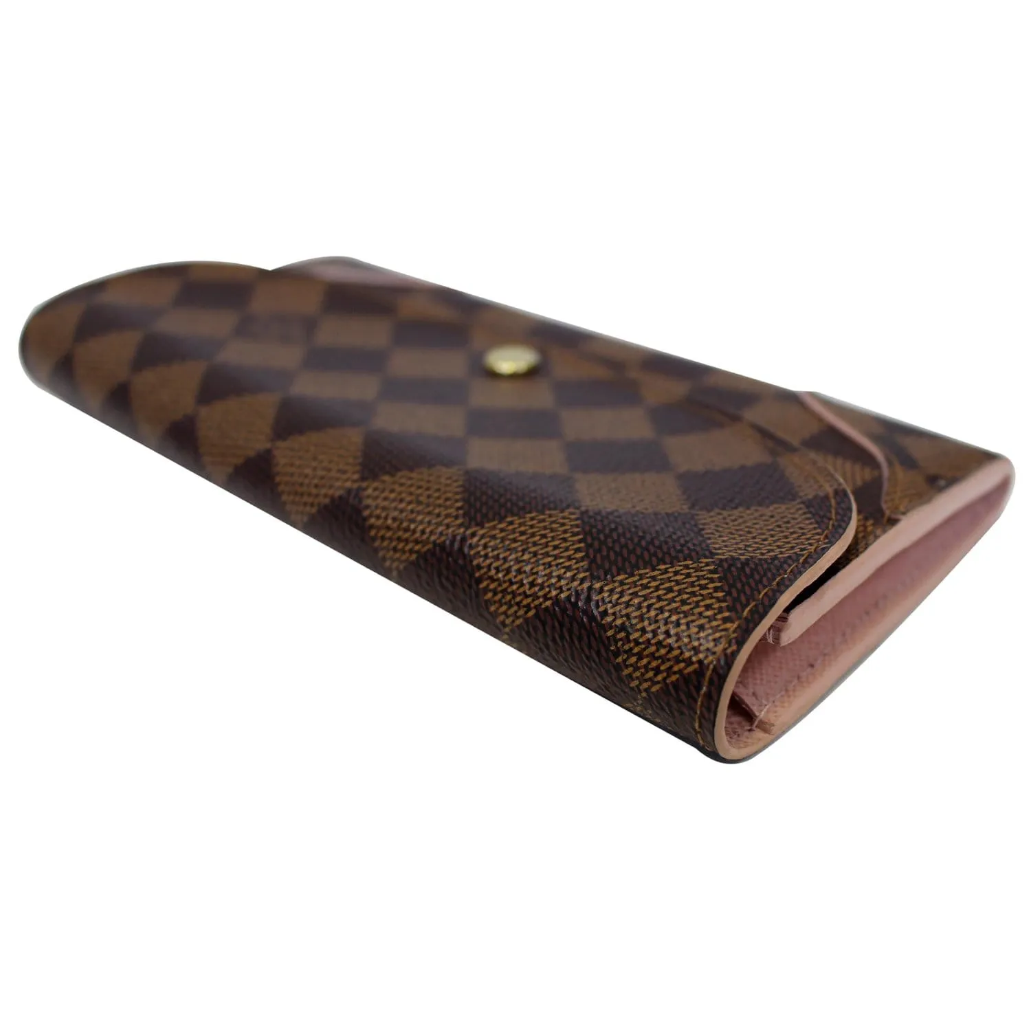 LOUIS VUITTON Caissa Damier Ebene Wallet Rose Ballerine
