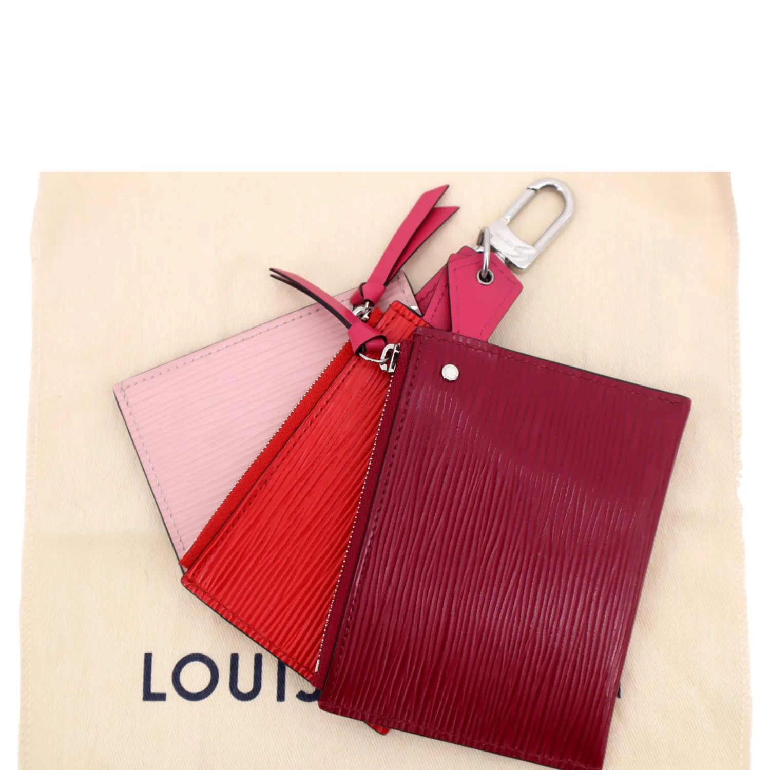 LOUIS VUITTON Epi Trio Leather Card Case Wallet Rose Ballerine