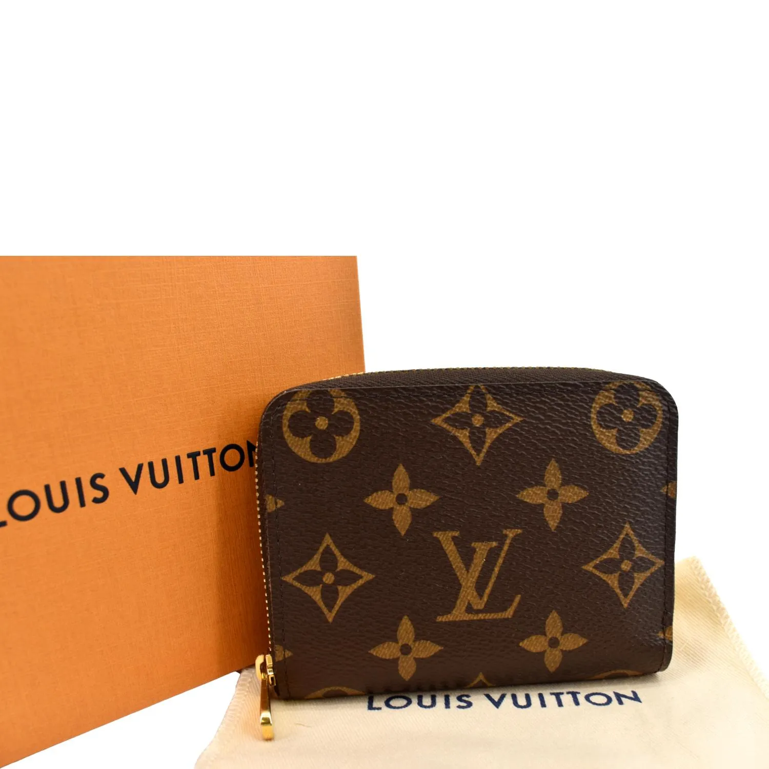 LOUIS VUITTON Monogram Canvas Zippy Coin Purse Brown