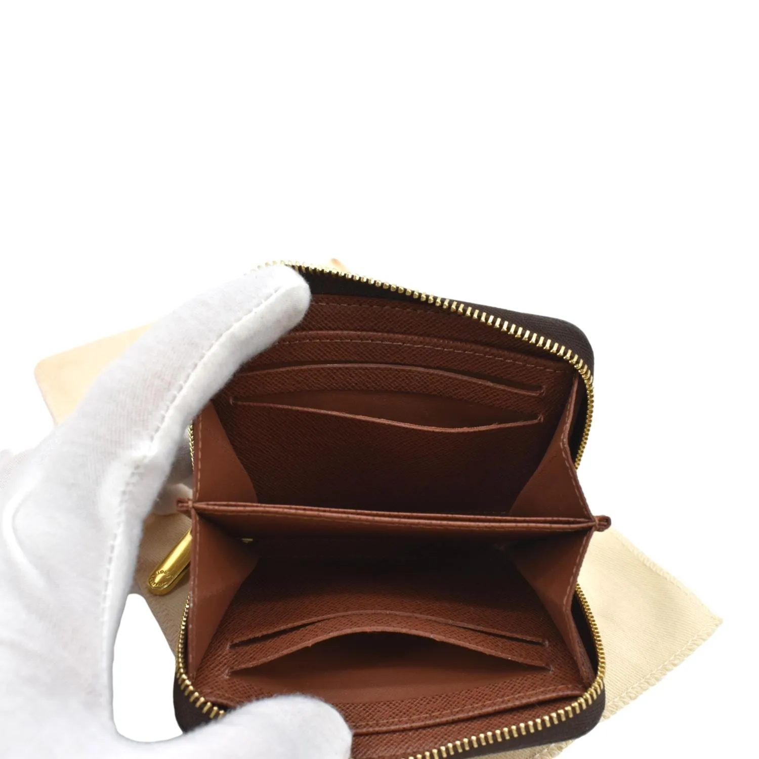 LOUIS VUITTON Monogram Canvas Zippy Coin Purse Brown