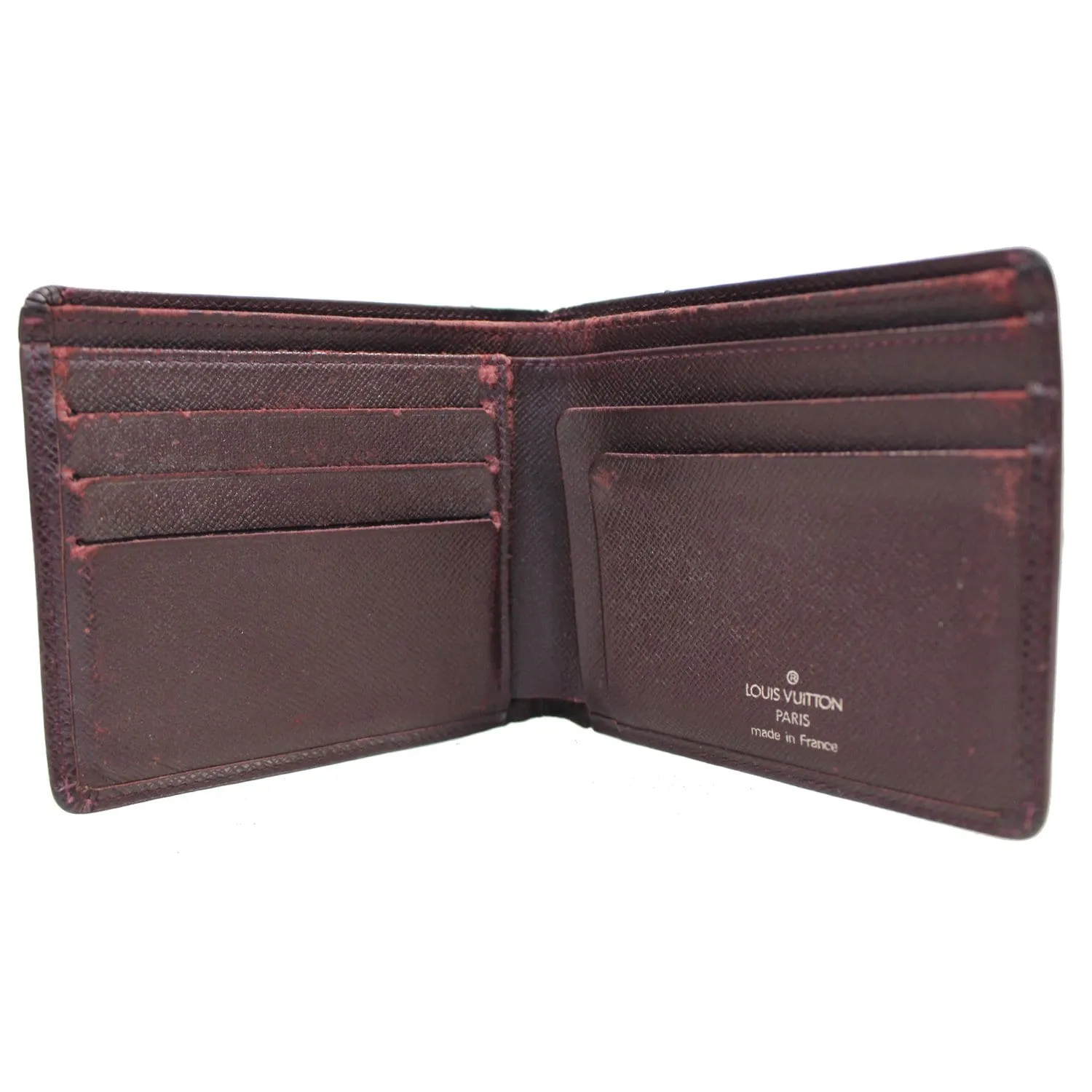 LOUIS VUITTON Multiple Acajou Taiga Leather Bifold Wallet Brown - 25% OFF