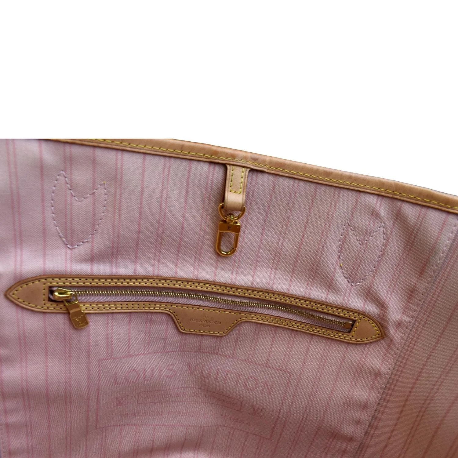 LOUIS VUITTON Neverfull MM Damier Azur Tote Bag White - Sold
