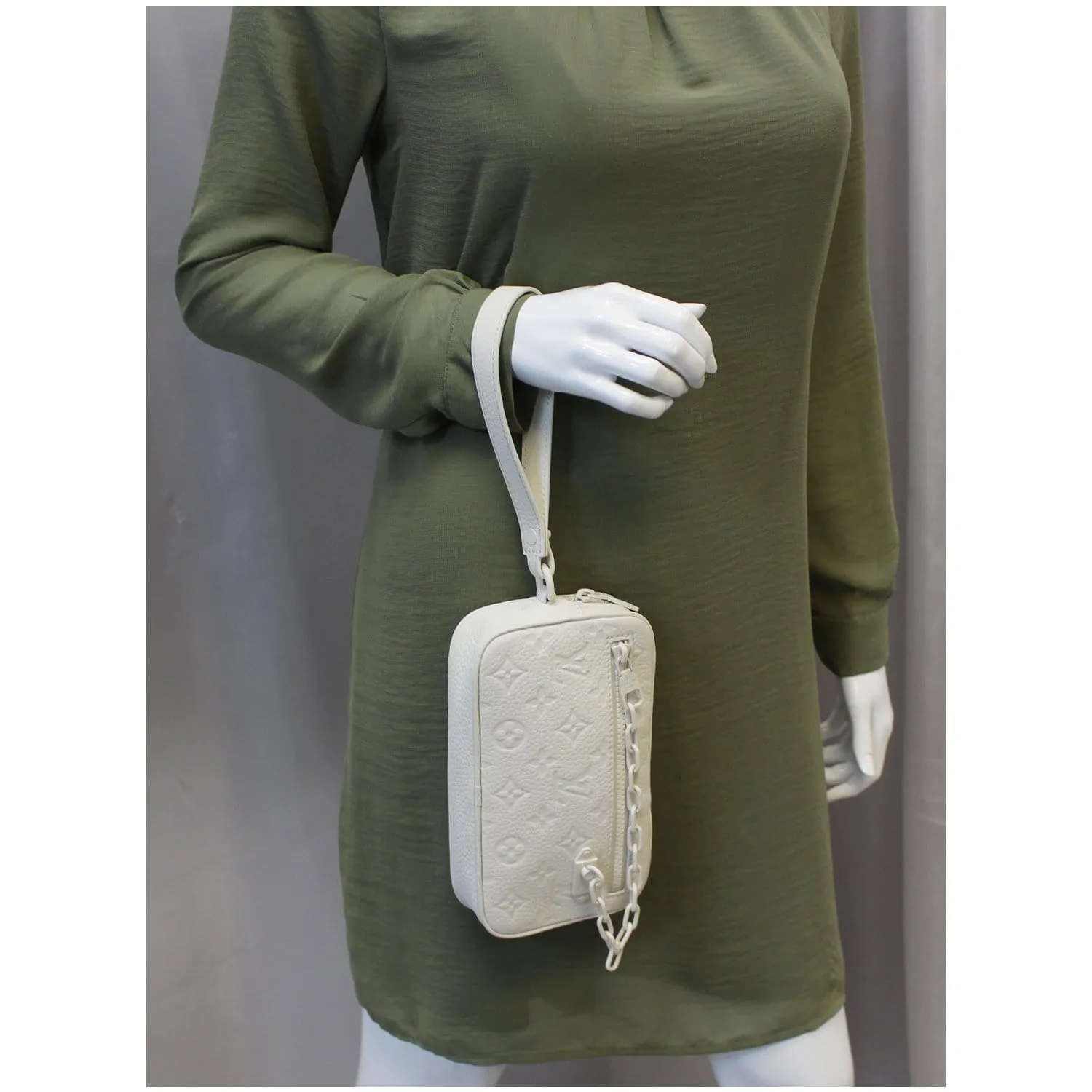 LOUIS VUITTON Pochette Volga Monogram Clutch Bag White