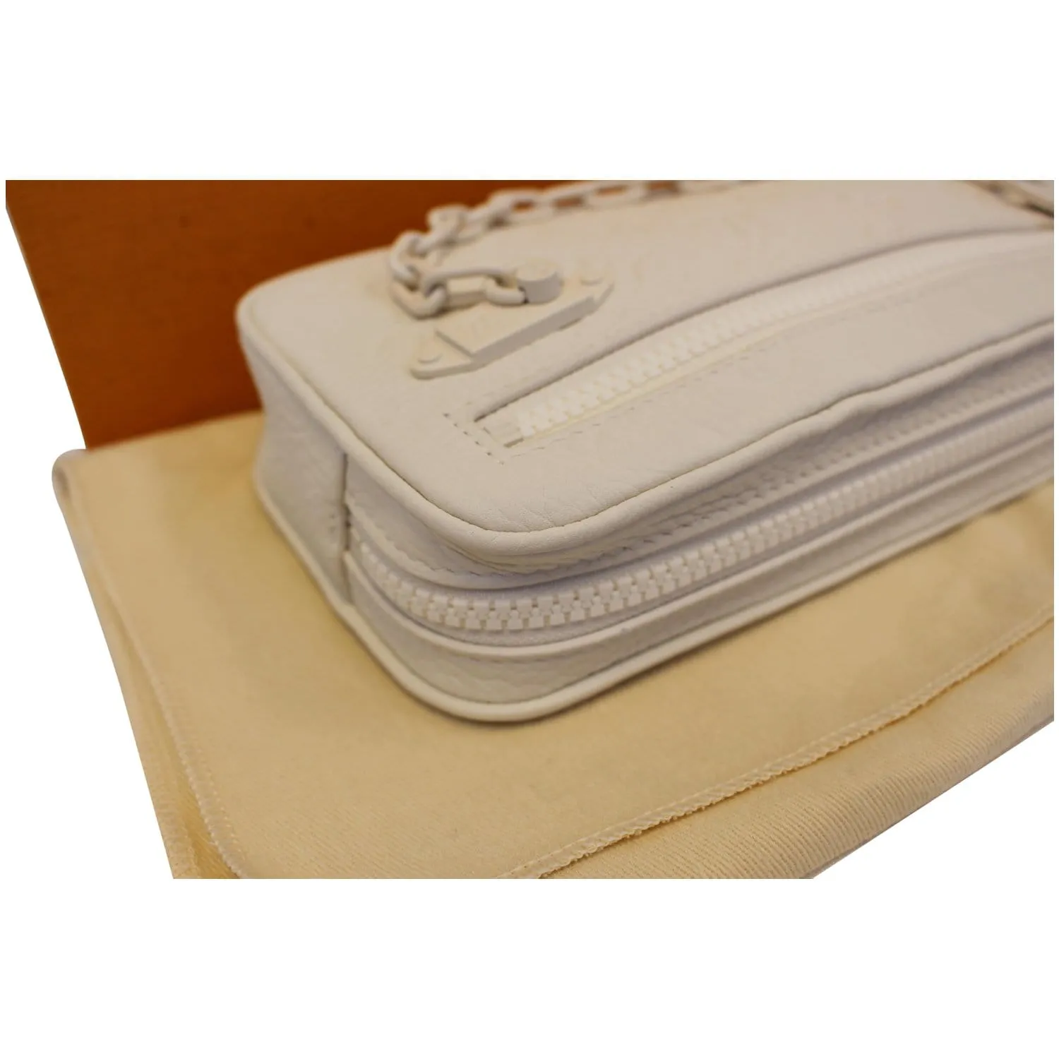 LOUIS VUITTON Pochette Volga Monogram Clutch Bag White