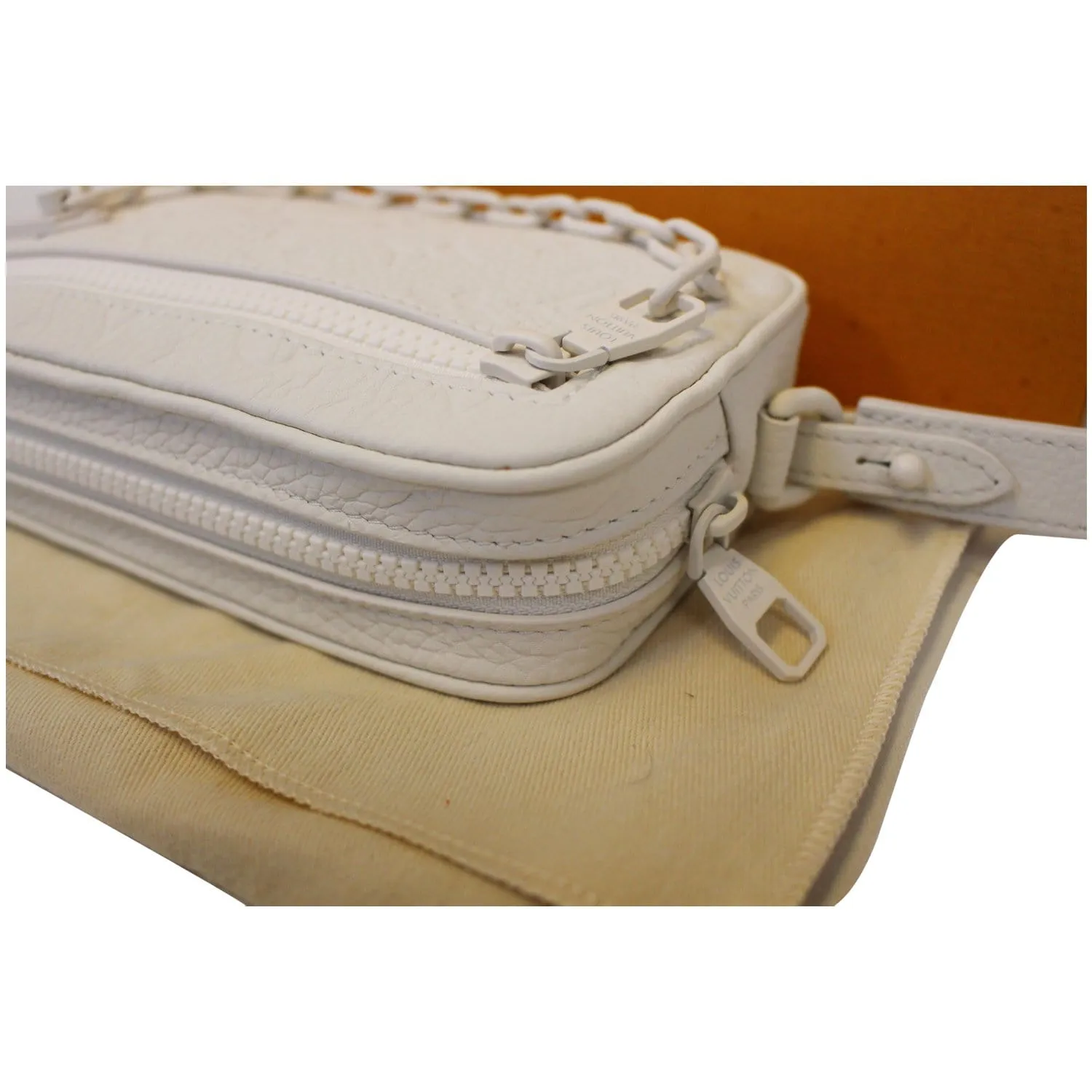 LOUIS VUITTON Pochette Volga Monogram Clutch Bag White