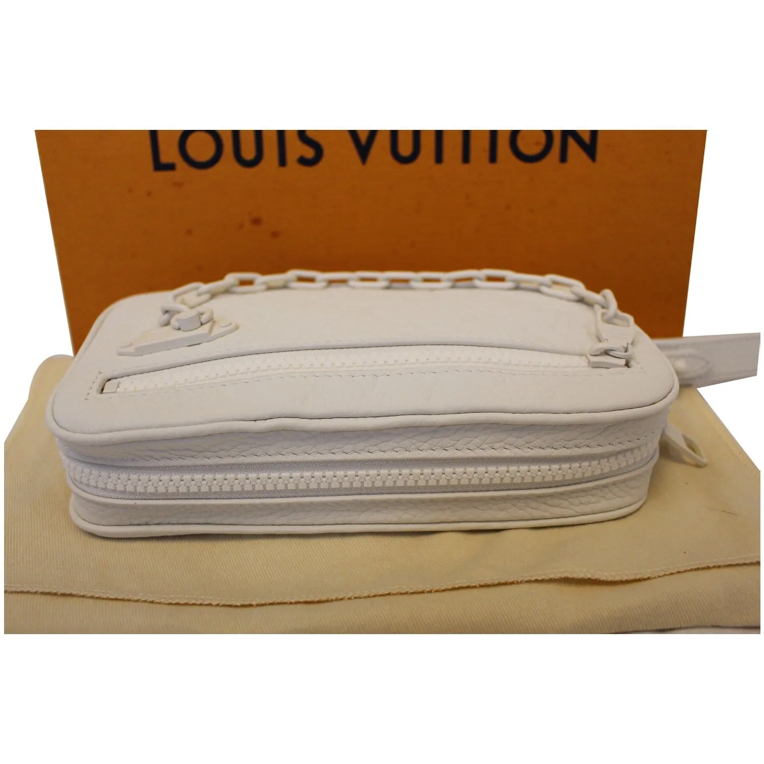 LOUIS VUITTON Pochette Volga Monogram Clutch Bag White