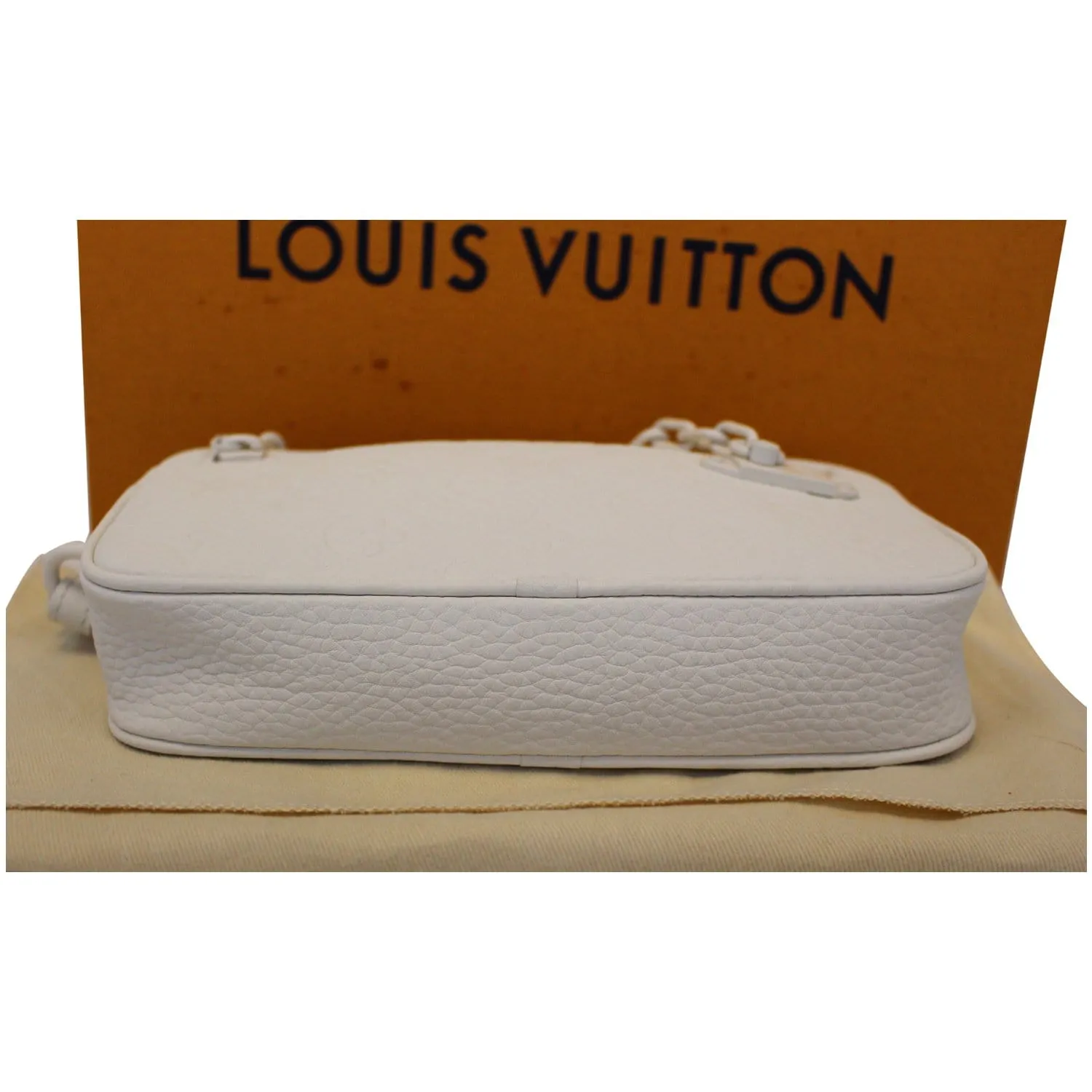 LOUIS VUITTON Pochette Volga Monogram Clutch Bag White