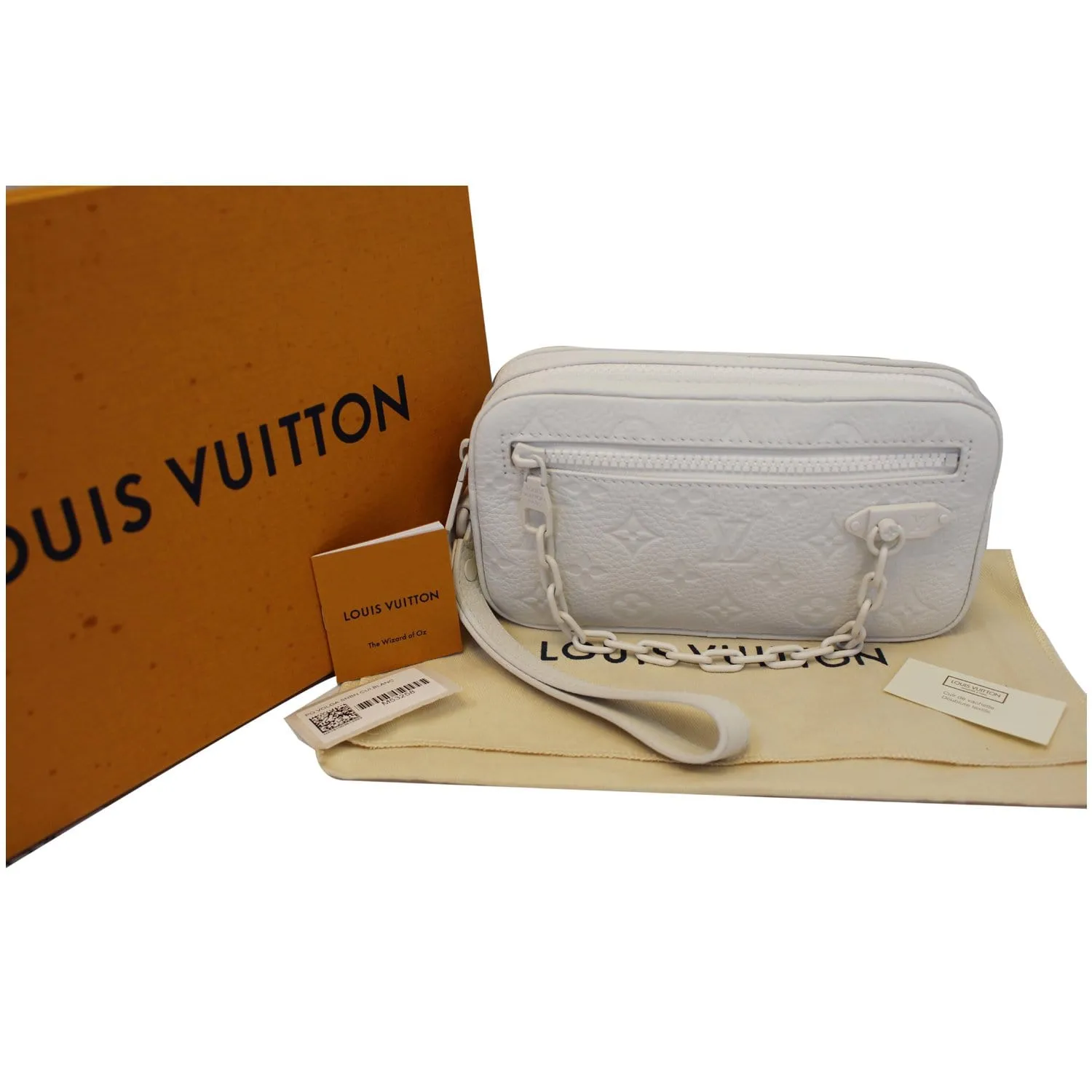 LOUIS VUITTON Pochette Volga Monogram Clutch Bag White
