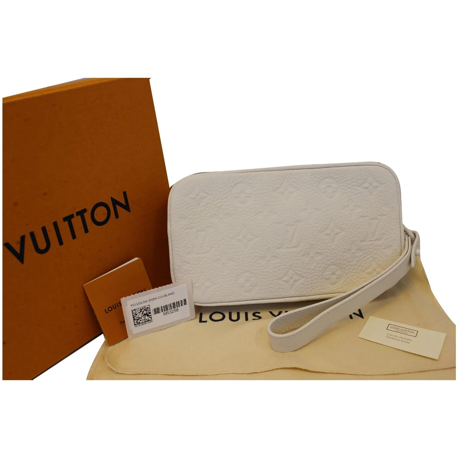 LOUIS VUITTON Pochette Volga Monogram Clutch Bag White