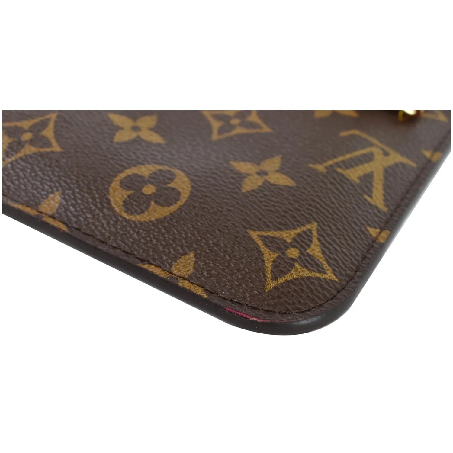 LOUIS VUITTON Pochette Wristlet Pouch Monogram Canvas Neverfull PM Brown