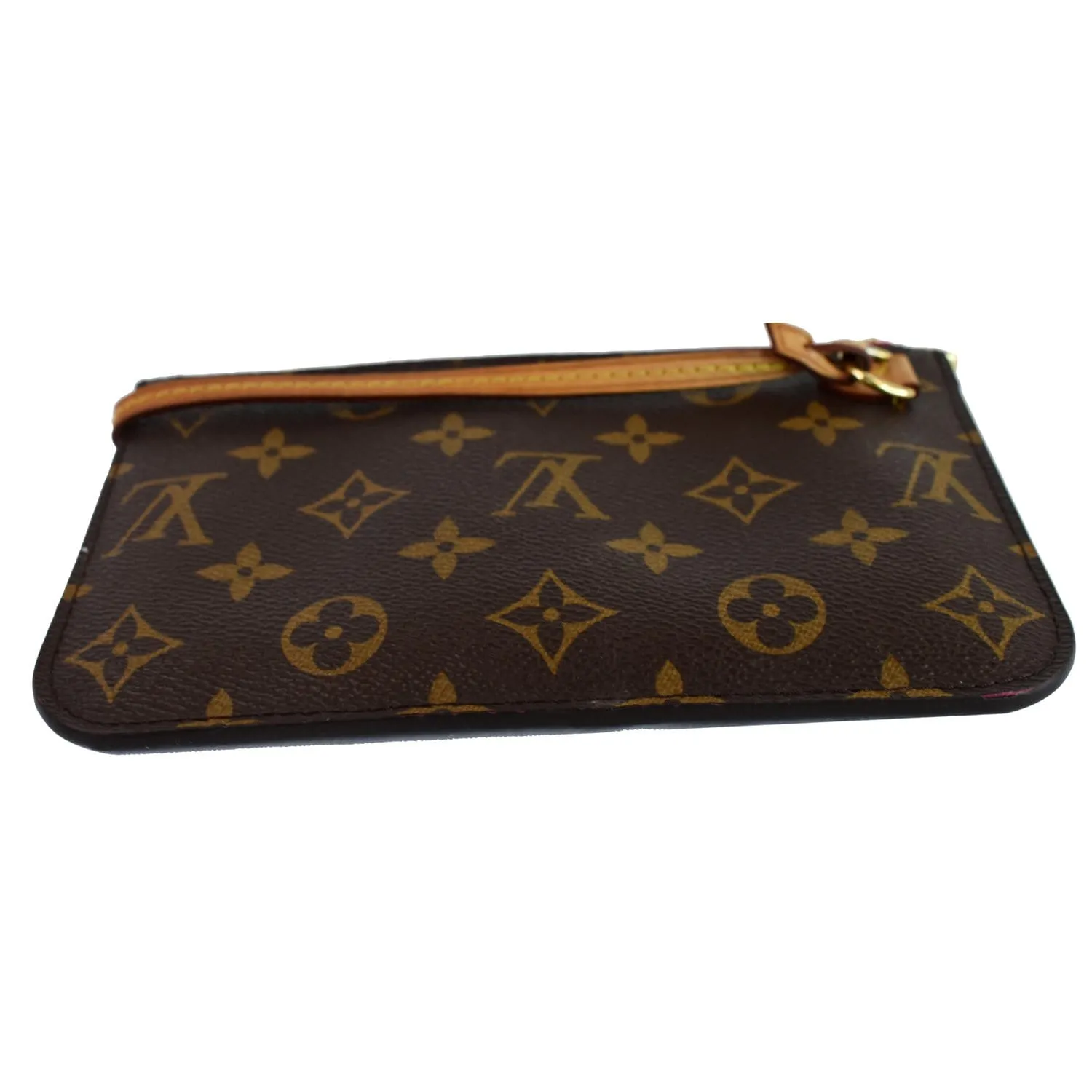 LOUIS VUITTON Pochette Wristlet Pouch Monogram Canvas Neverfull PM Brown
