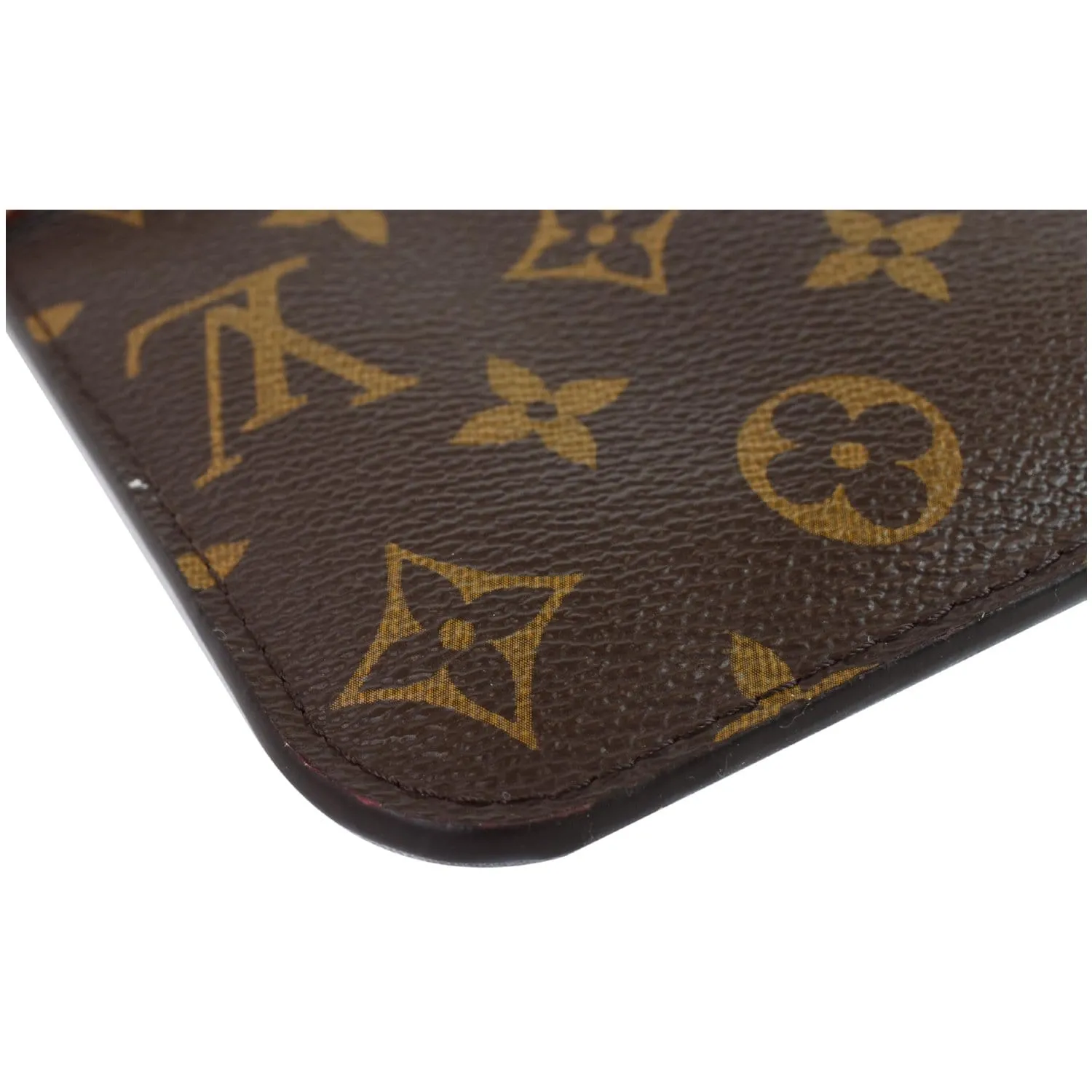 LOUIS VUITTON Pochette Wristlet Pouch Monogram Canvas Neverfull PM Brown