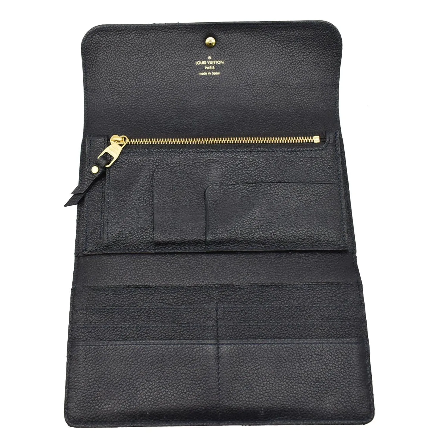LOUIS VUITTON Virtuose Empreinte Leather Trifold Wallet Black