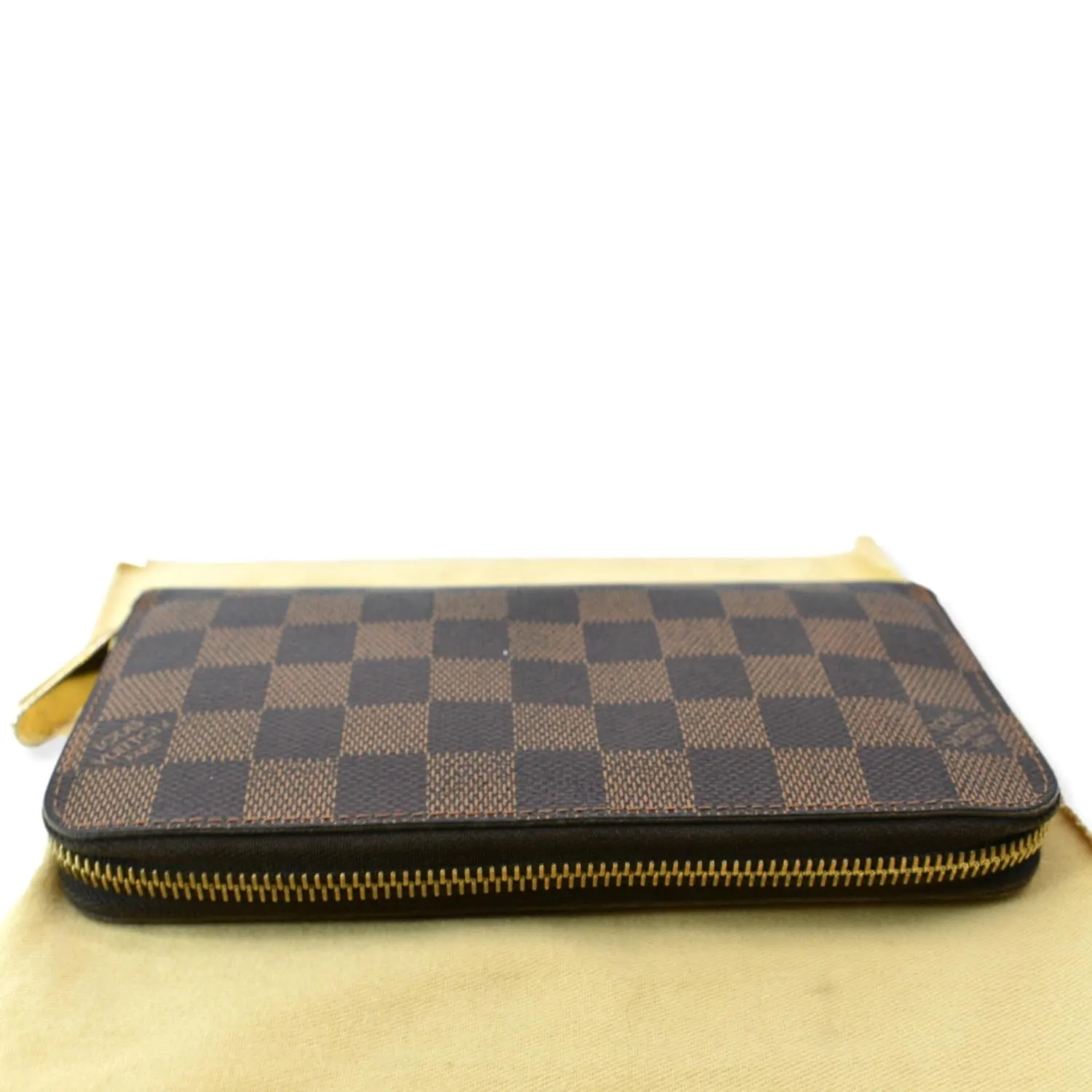 LOUIS VUITTON Zippy Long Damier Ebene Wallet Brown