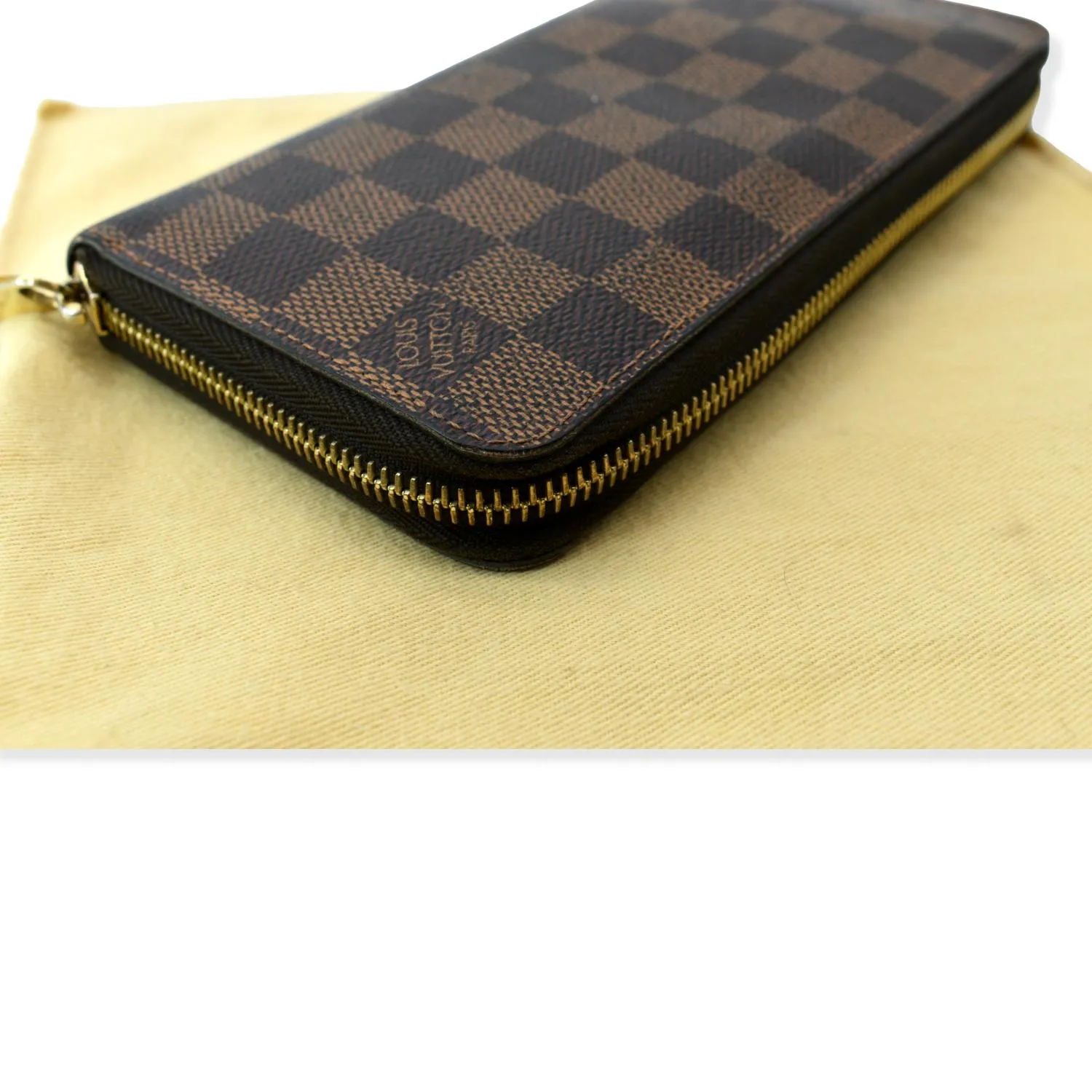 LOUIS VUITTON Zippy Long Damier Ebene Wallet Brown