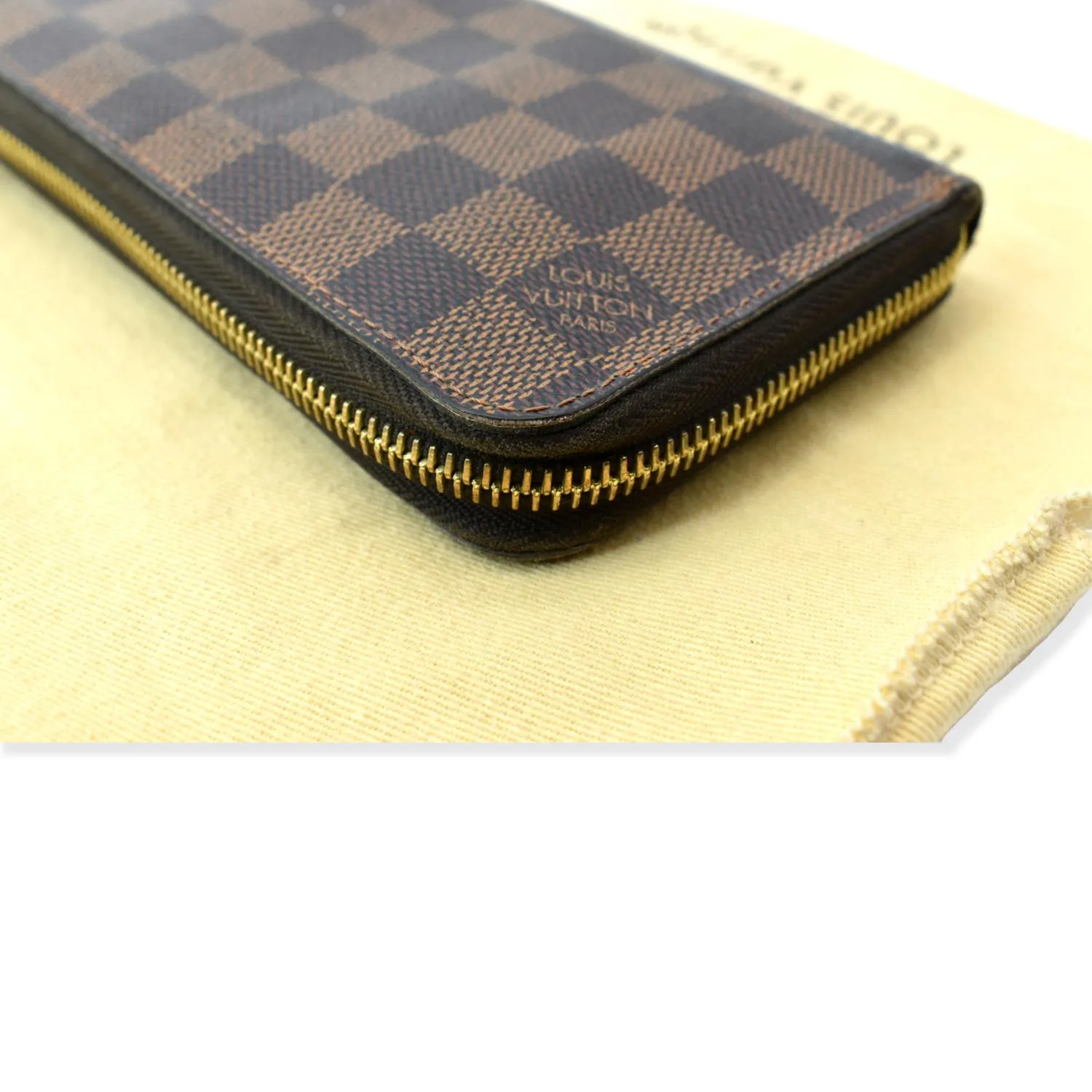 LOUIS VUITTON Zippy Long Damier Ebene Wallet Brown
