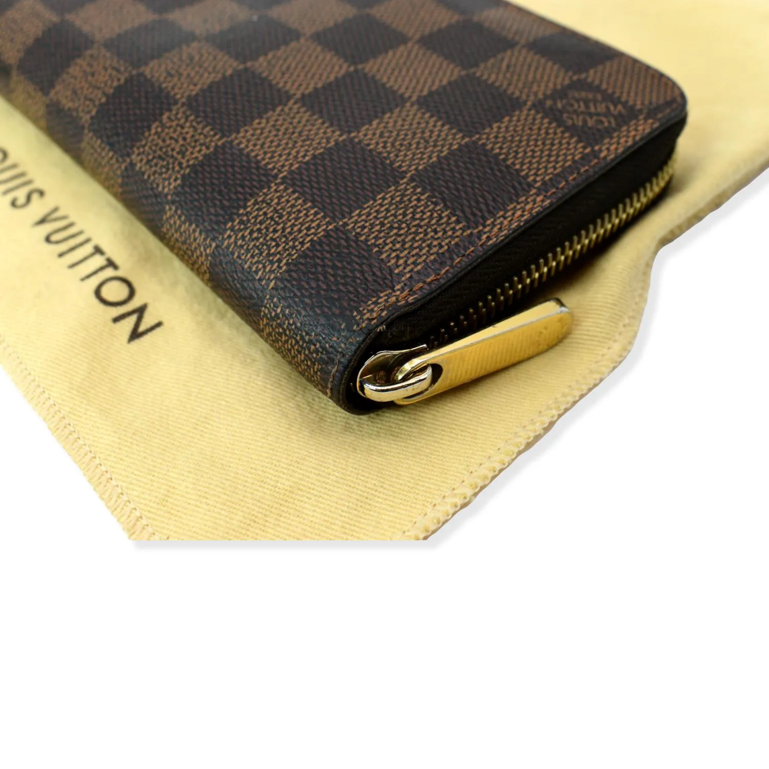 LOUIS VUITTON Zippy Long Damier Ebene Wallet Brown