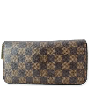 LOUIS VUITTON Zippy Long Damier Ebene Wallet Brown