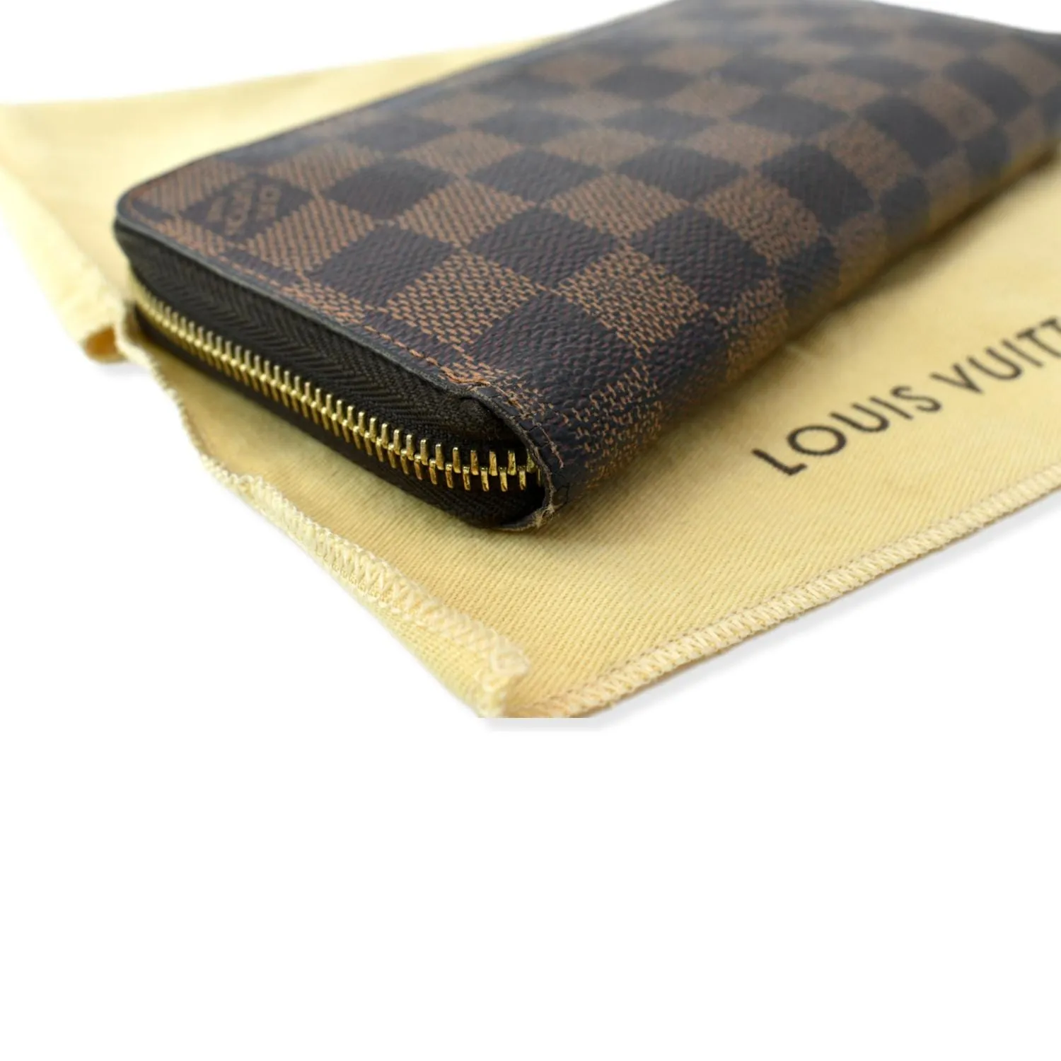 LOUIS VUITTON Zippy Long Damier Ebene Wallet Brown