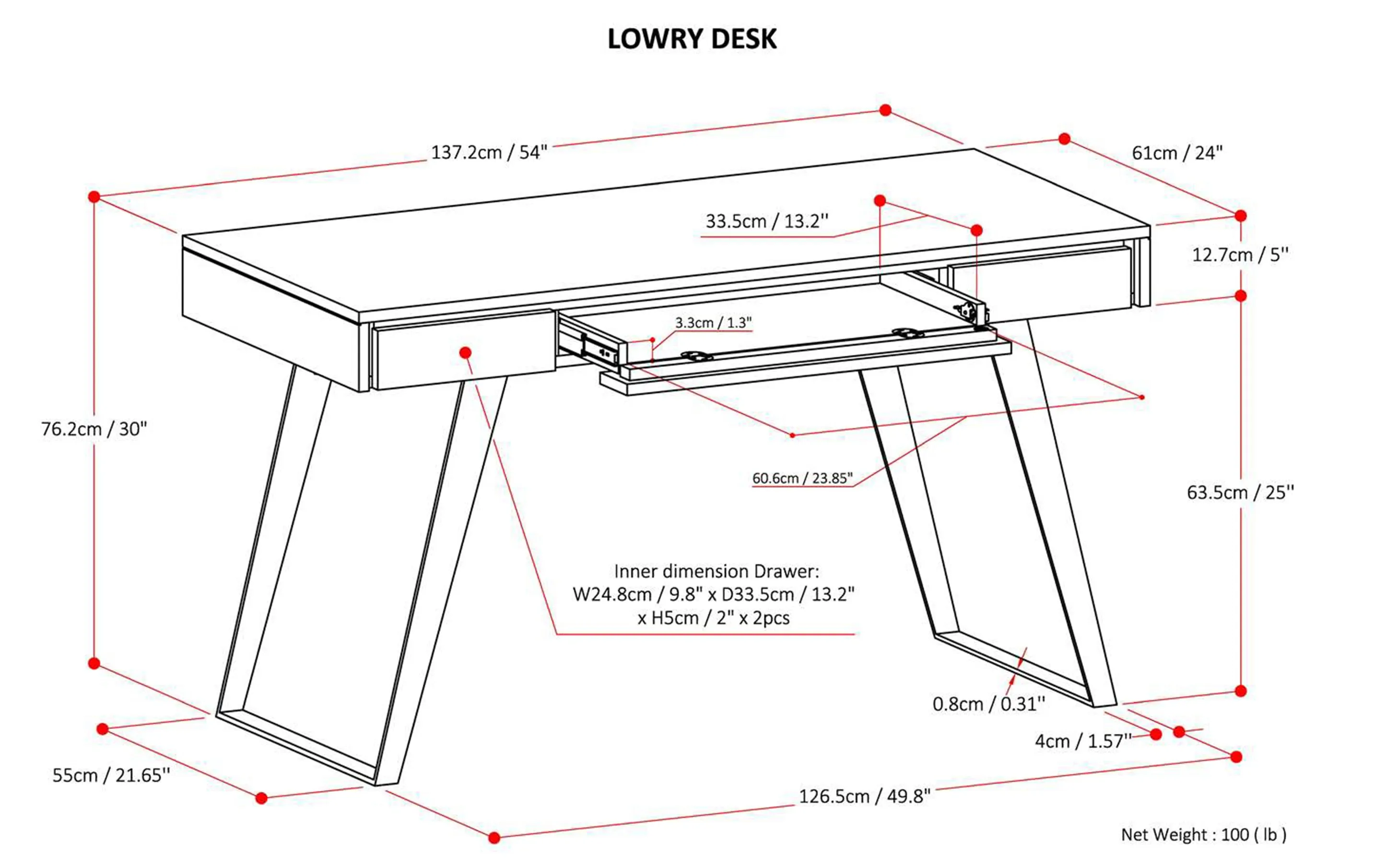 Lowry Desk in Walnut