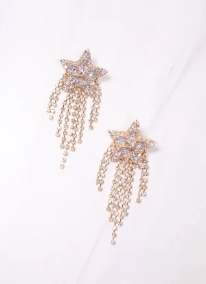 Lucan CZ Star Fringe Earring CLEAR
