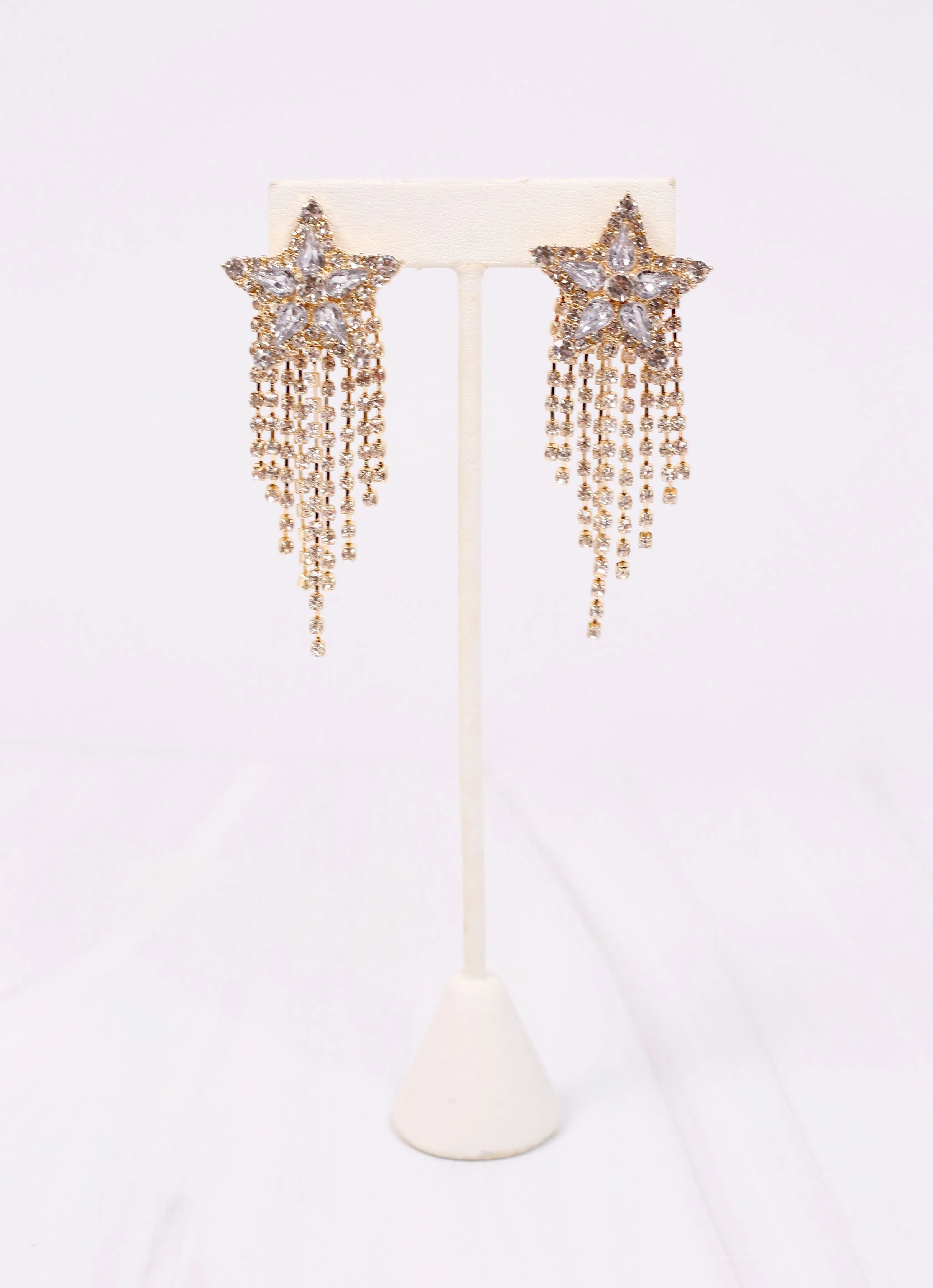 Lucan CZ Star Fringe Earring CLEAR
