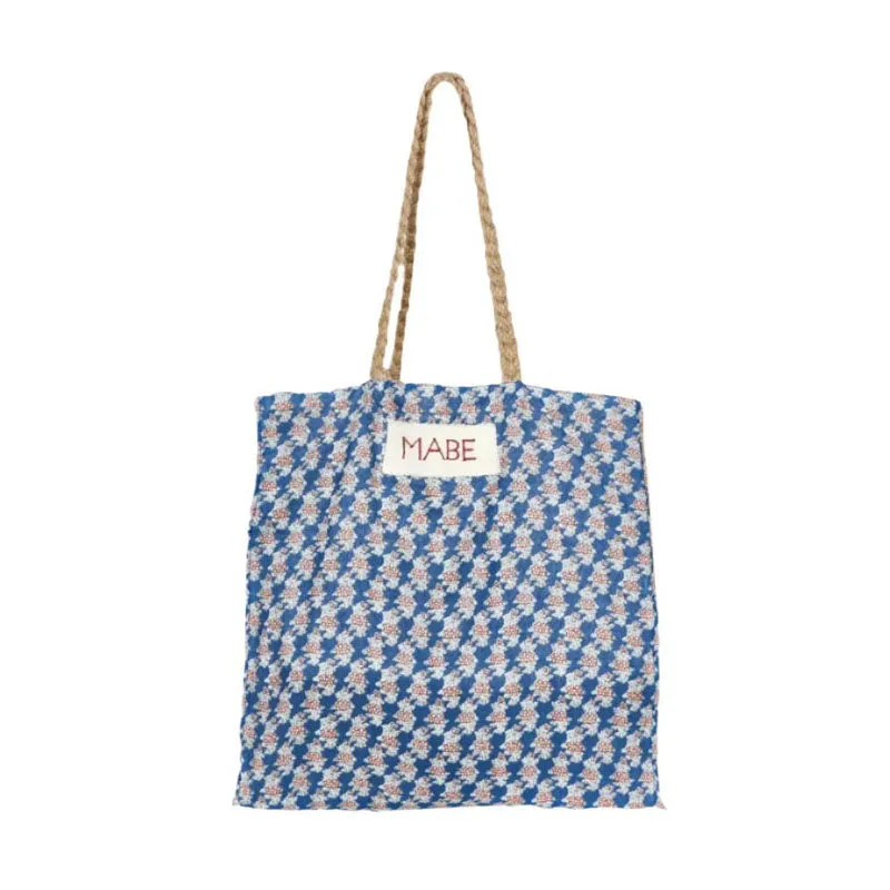 M.A.B.E Blockprint & Jute Tote in Multi