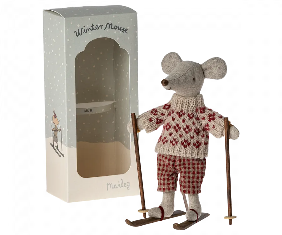 MAILEG winter mouse w/ski set | mum