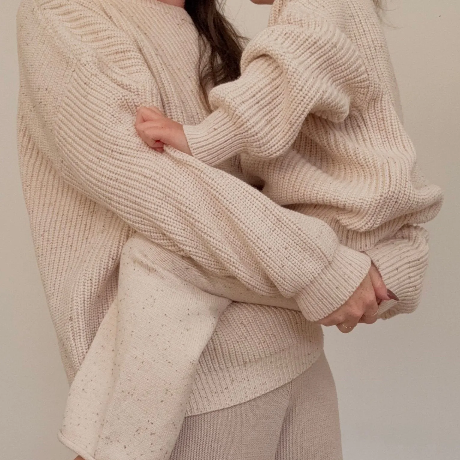 MAMA Aspen Chunky Knit Oversized Jumper (Cocoa Flecked)