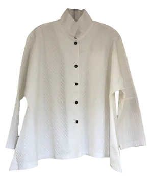 Mandarin Swing with diagonal pleats