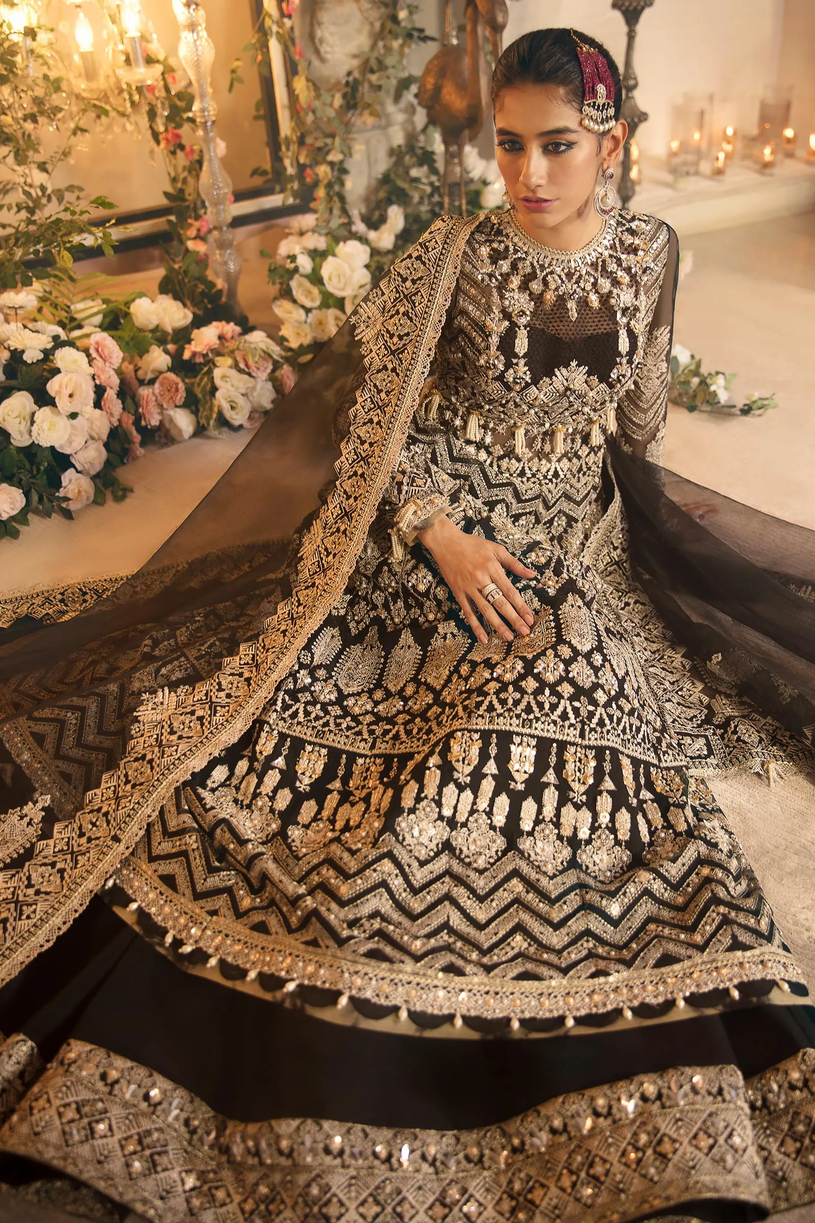 MANIJEH (ZC22-08)  | Zaha Gossamer Collection 2022 | Unstitched Embroidered Net Suit