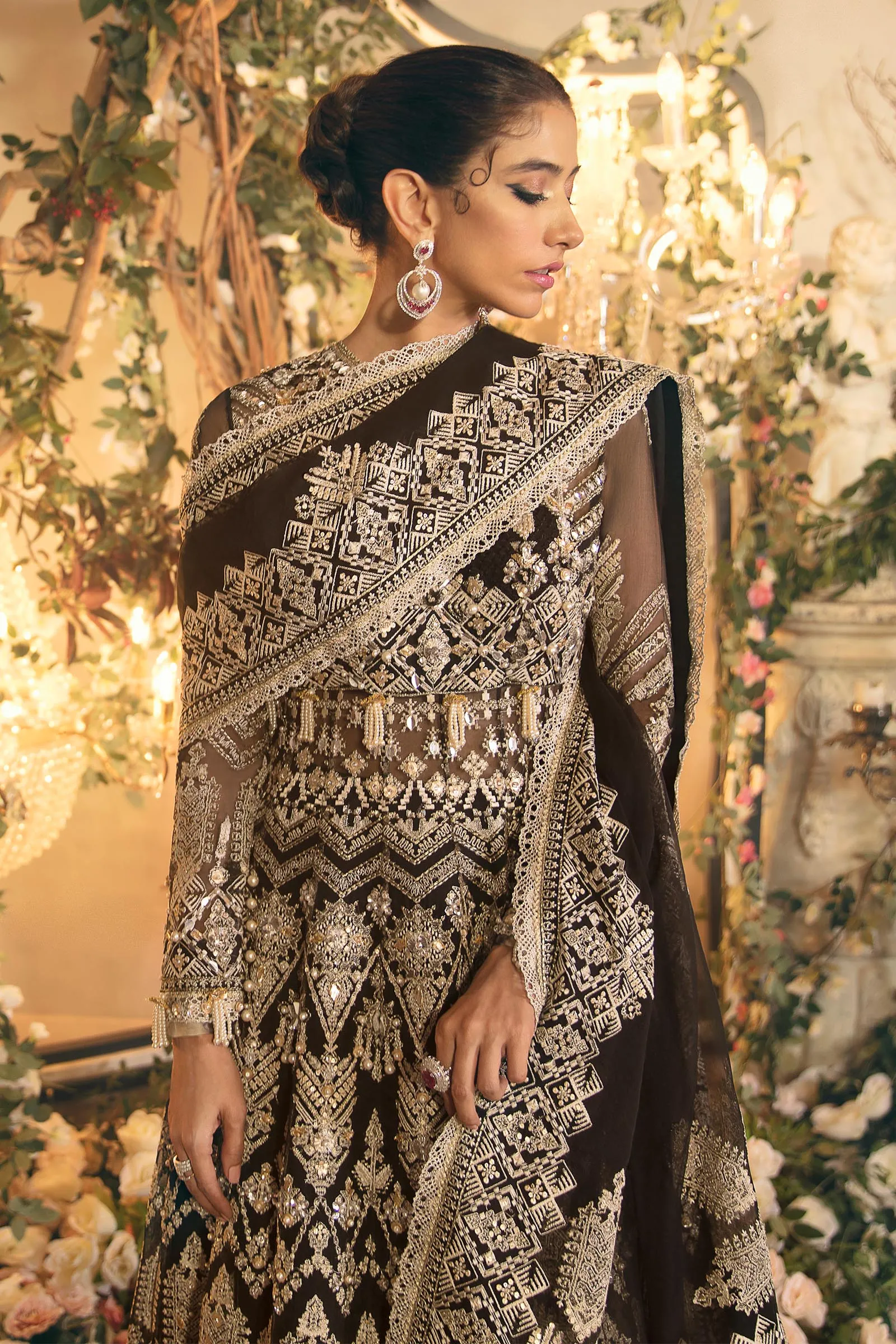 MANIJEH (ZC22-08)  | Zaha Gossamer Collection 2022 | Unstitched Embroidered Net Suit