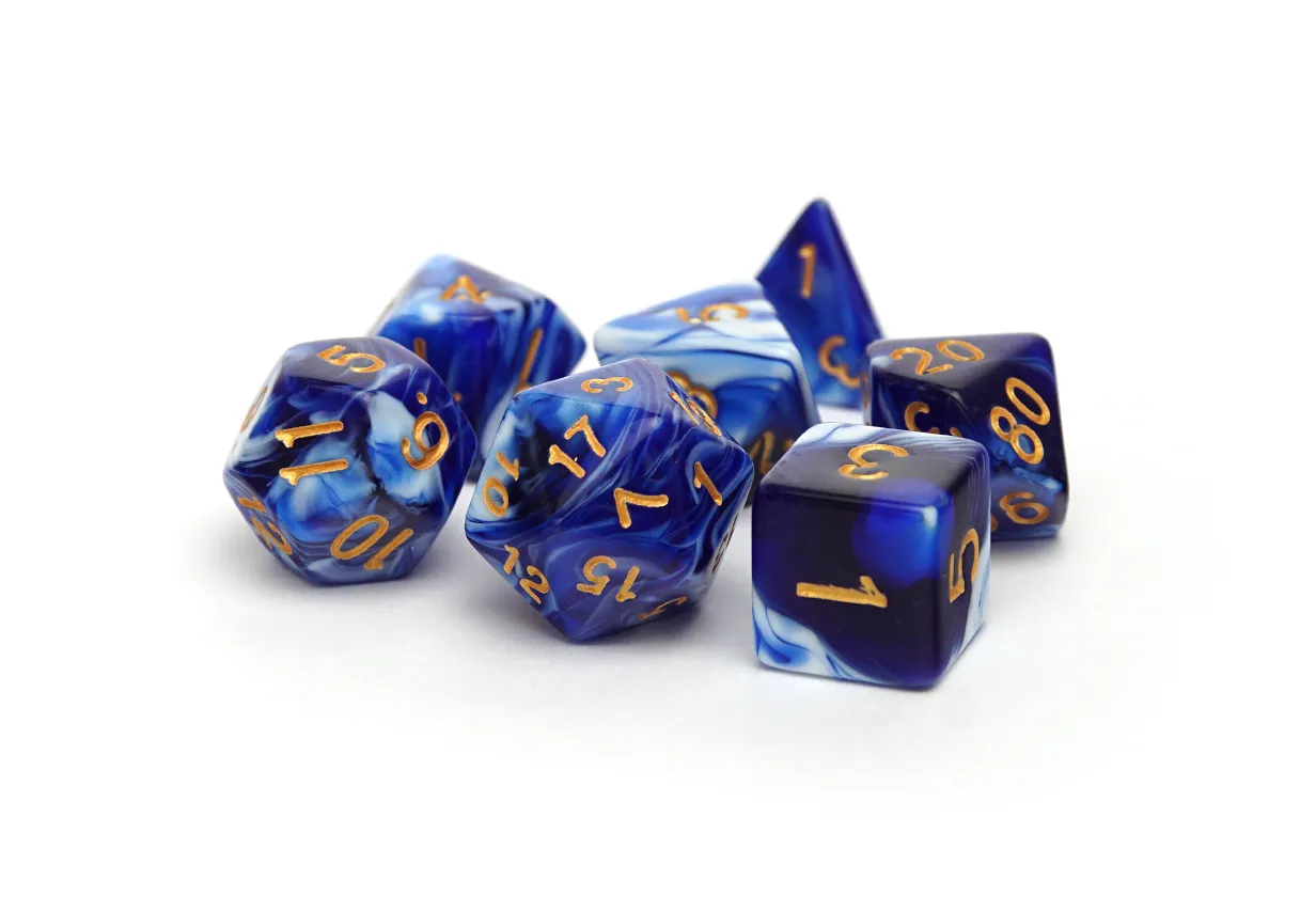 Marble Dice | Blue Porcelain