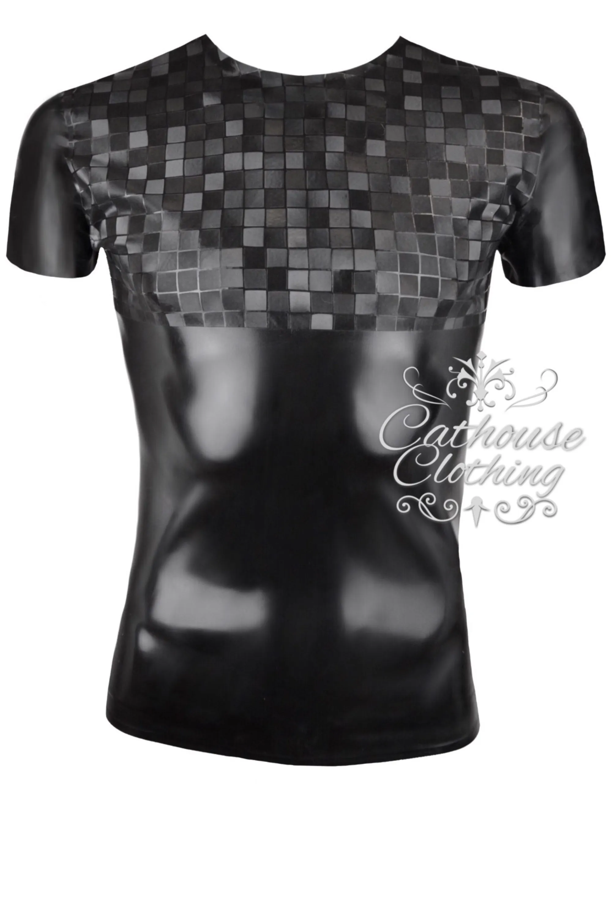 men’s latex squares T-shirt