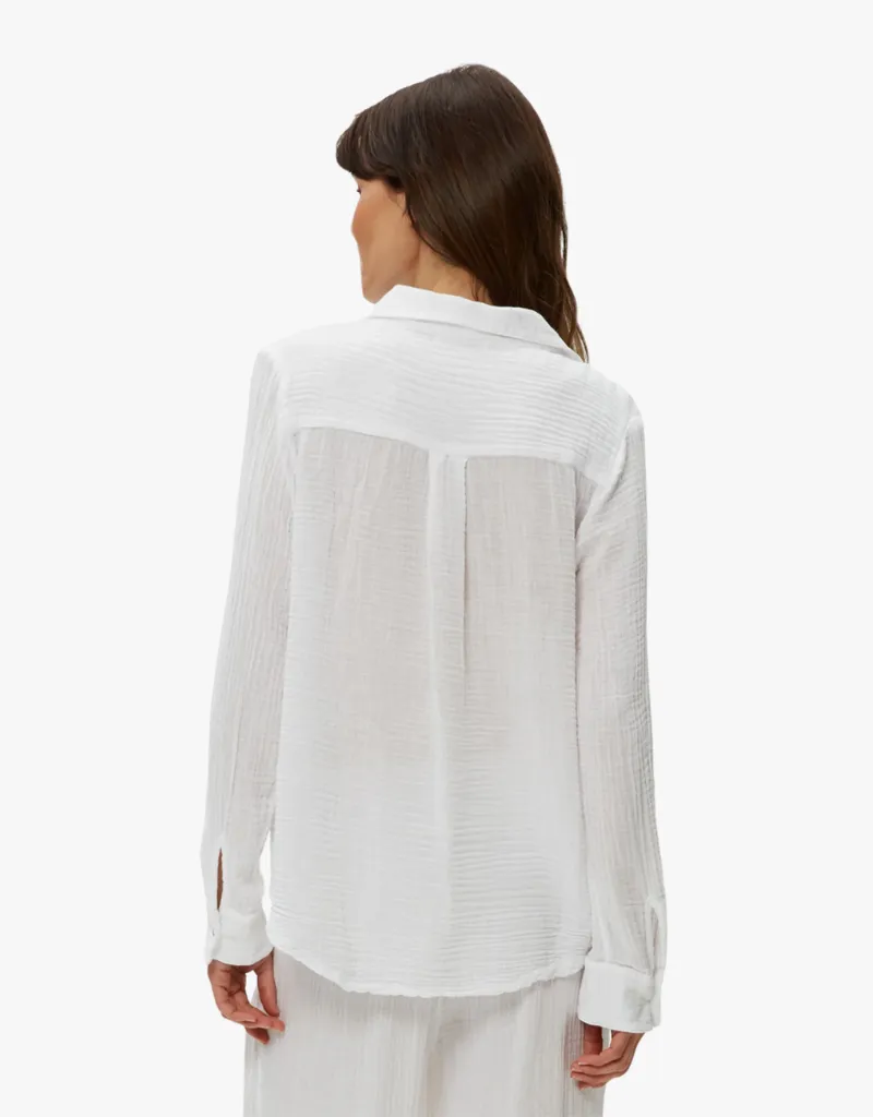 Michael Stars Imani Cropped Dolman Sleeve Top in White
