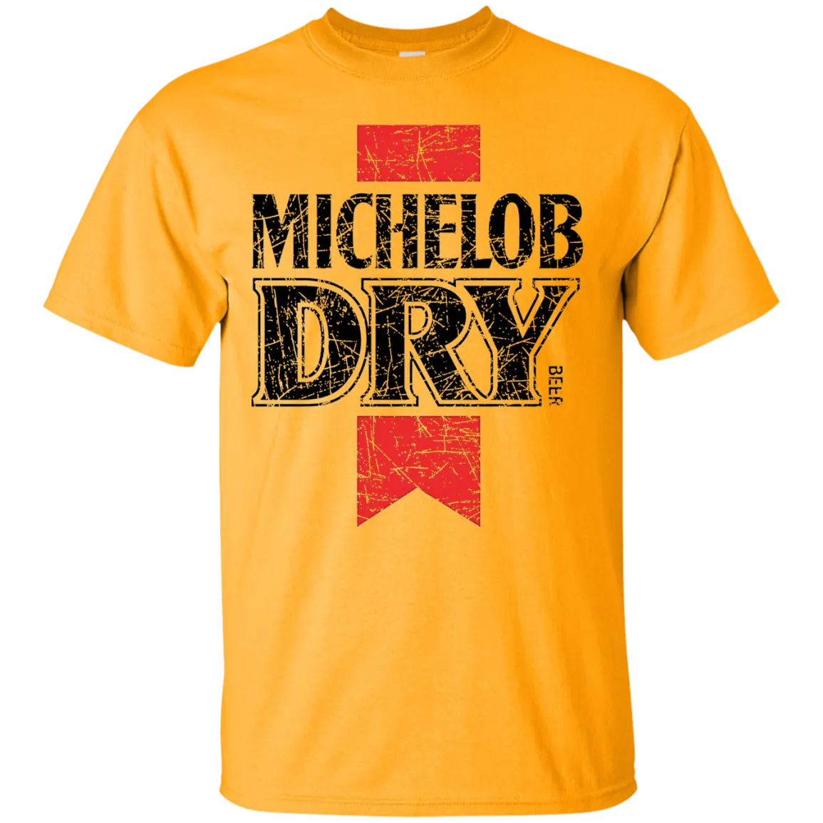 Michelob Dry Beer T-Shirt Custom Designed Color Worn Label Pattern