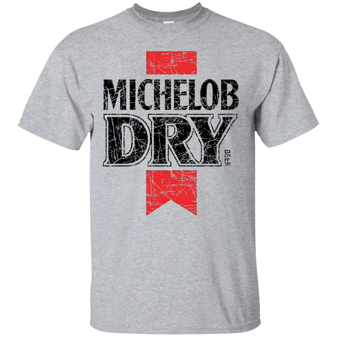 Michelob Dry Beer T-Shirt Custom Designed Color Worn Label Pattern