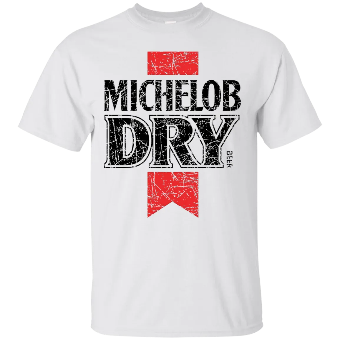 Michelob Dry Beer T-Shirt Custom Designed Color Worn Label Pattern