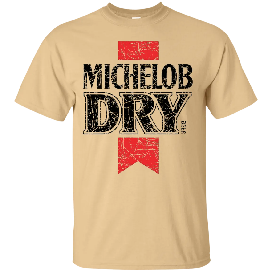 Michelob Dry Beer T-Shirt Custom Designed Color Worn Label Pattern