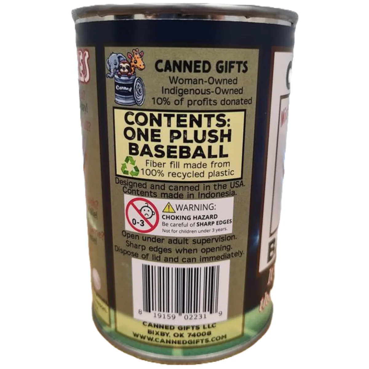 Mickey the Canned Baseball | Sports Plush in a Can w/Jokes