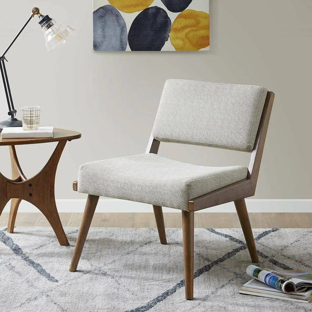 Mid-Century Armless Accent Chair, Grey