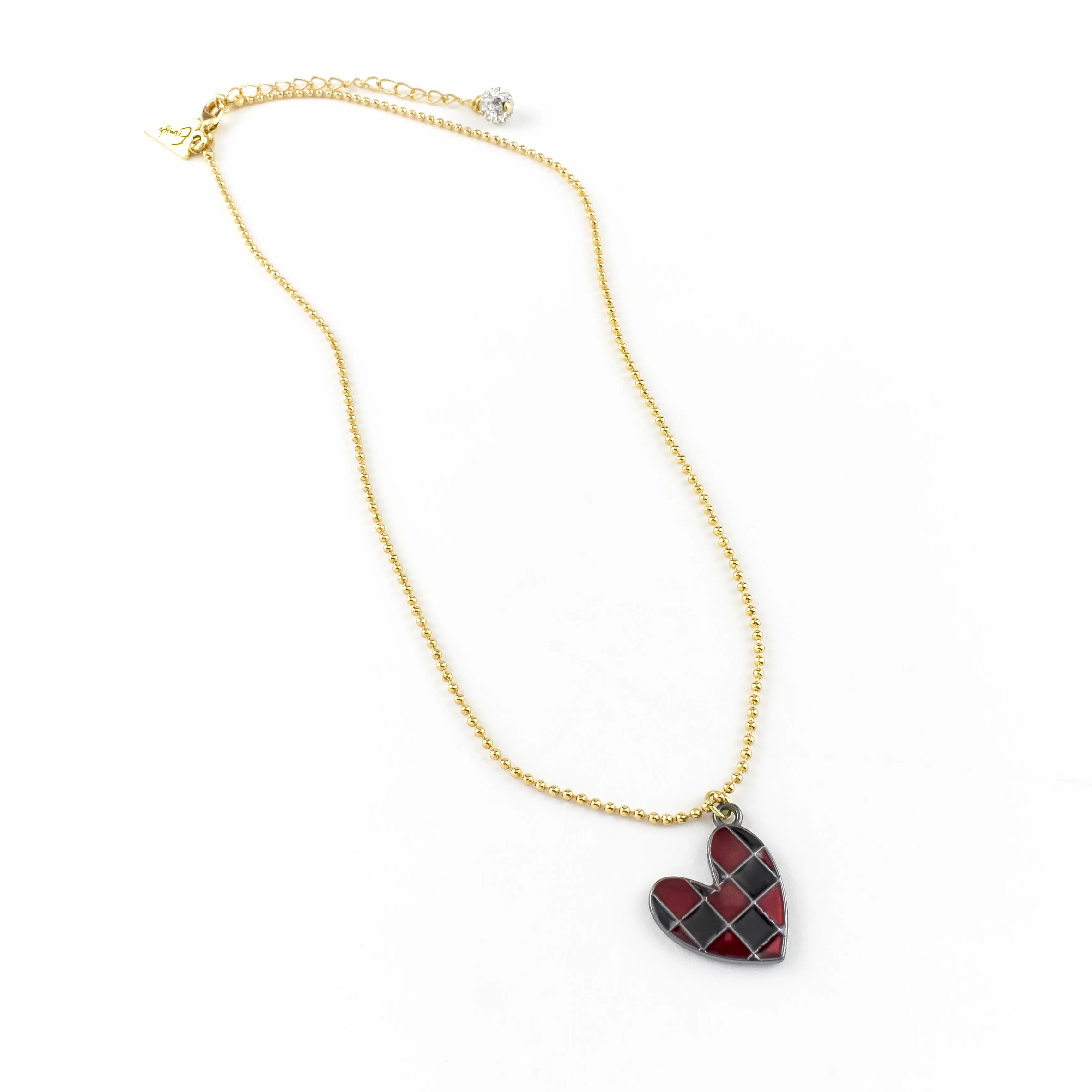 Mike Checkered Heart Necklace